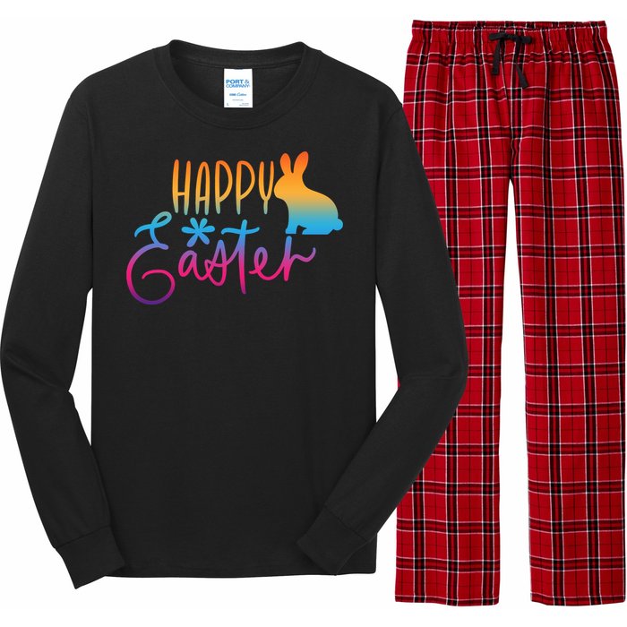 Rainbow Happy Easter Bunny Long Sleeve Pajama Set