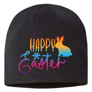 Rainbow Happy Easter Bunny Sustainable Beanie