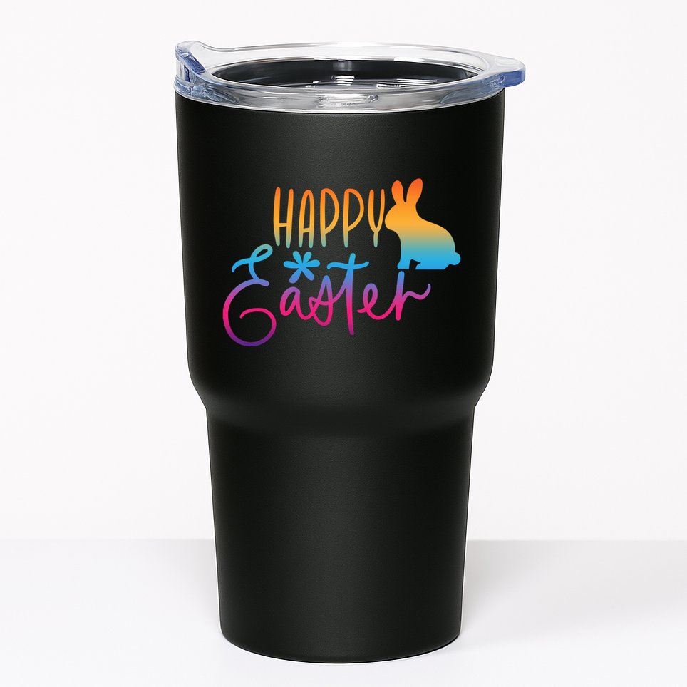 Rainbow Happy Easter Bunny Tumbler