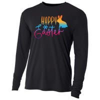 Rainbow Happy Easter Bunny Cooling Performance Long Sleeve Crew