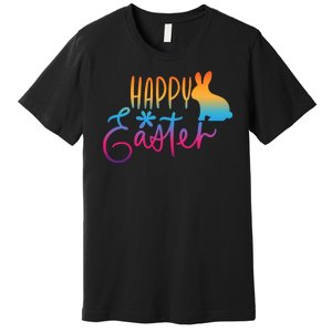 Rainbow Happy Easter Bunny Premium T-Shirt