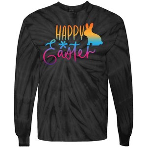 Rainbow Happy Easter Bunny Tie-Dye Long Sleeve Shirt