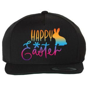 Rainbow Happy Easter Bunny Wool Snapback Cap