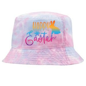 Rainbow Happy Easter Bunny Tie-Dyed Bucket Hat