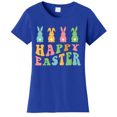 Retro Happy Easter Cute Bunny Rabbits Funny Easter Day Cute Gift Women's T-Shirt