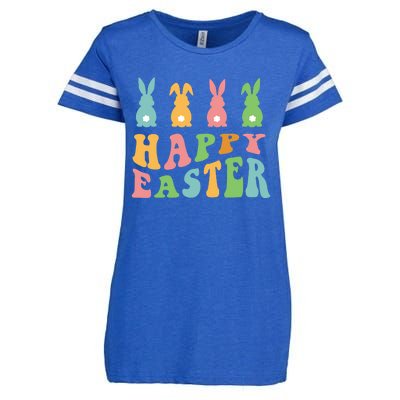 Retro Happy Easter Cute Bunny Rabbits Funny Easter Day Cute Gift Enza Ladies Jersey Football T-Shirt