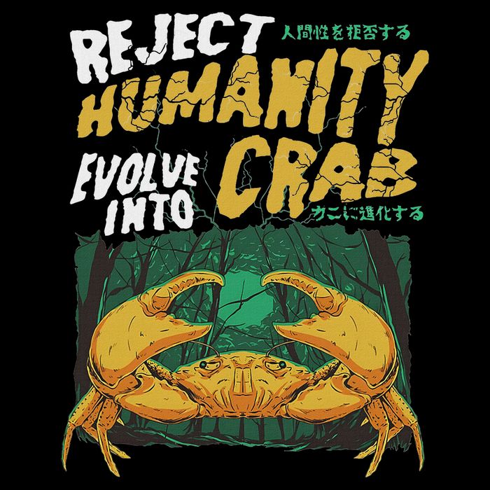 Reject Humanity Evolve Into Crab Funny Crab Retro Crab Full-Length Apron With Pockets