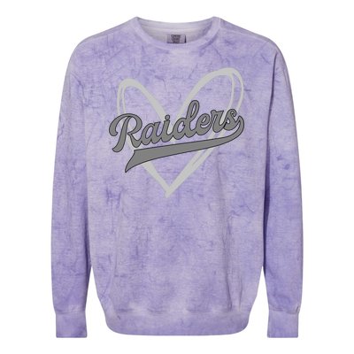 Raiders Heart Football Lover Colorblast Crewneck Sweatshirt