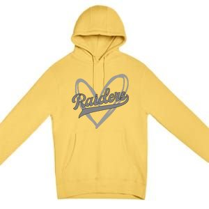 Raiders Heart Football Lover Premium Pullover Hoodie