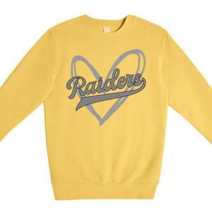 Raiders Heart Football Lover Premium Crewneck Sweatshirt