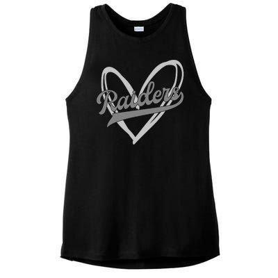 Raiders Heart Football Lover Ladies PosiCharge Tri-Blend Wicking Tank