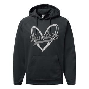 Raiders Heart Football Lover Performance Fleece Hoodie