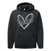 Raiders Heart Football Lover Performance Fleece Hoodie