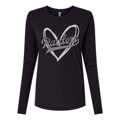 Raiders Heart Football Lover Womens Cotton Relaxed Long Sleeve T-Shirt