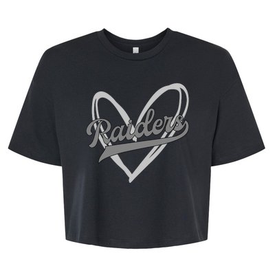 Raiders Heart Football Lover Bella+Canvas Jersey Crop Tee