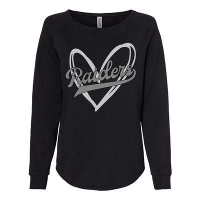 Raiders Heart Football Lover Womens California Wash Sweatshirt