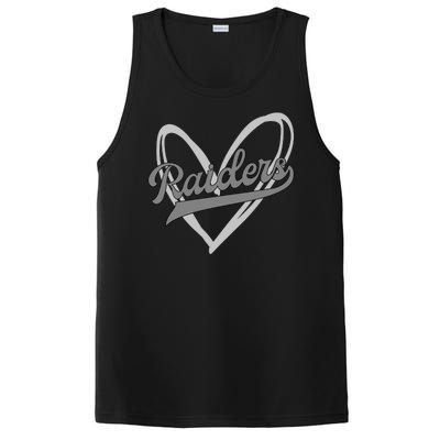 Raiders Heart Football Lover PosiCharge Competitor Tank