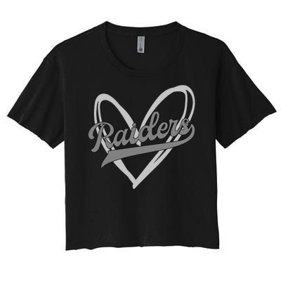 Raiders Heart Football Lover Women's Crop Top Tee