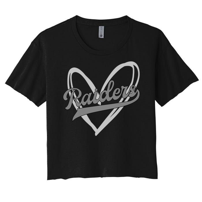 Raiders Heart Football Lover Women's Crop Top Tee