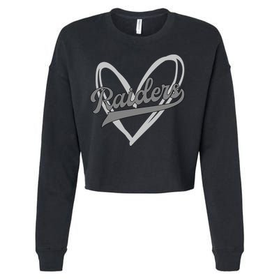 Raiders Heart Football Lover Cropped Pullover Crew