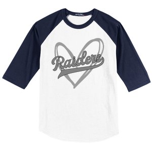 Raiders Heart Football Lover Baseball Sleeve Shirt