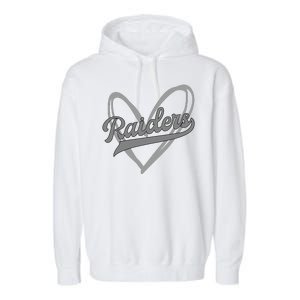 Raiders Heart Football Lover Garment-Dyed Fleece Hoodie