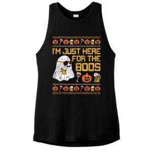 Retro Here For The Boos Ghost Halloween Costume Party Ladies PosiCharge Tri-Blend Wicking Tank