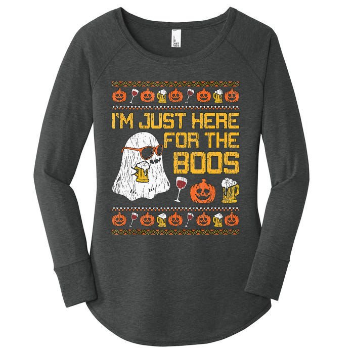 Retro Here For The Boos Ghost Halloween Costume Party Women's Perfect Tri Tunic Long Sleeve Shirt