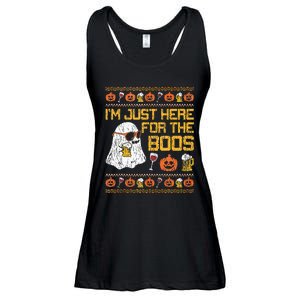 Retro Here For The Boos Ghost Halloween Costume Party Ladies Essential Flowy Tank