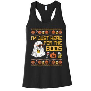 Retro Here For The Boos Ghost Halloween Costume Party Women's Racerback Tank