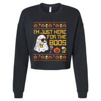 Retro Here For The Boos Ghost Halloween Costume Party Cropped Pullover Crew