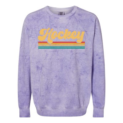 Retro Hockey Funny Hockey Player Vintage Colorblast Crewneck Sweatshirt