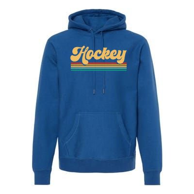 Retro Hockey Funny Hockey Player Vintage Premium Hoodie