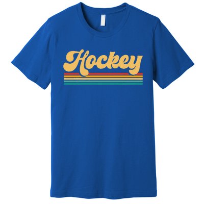 Retro Hockey Funny Hockey Player Vintage Premium T-Shirt