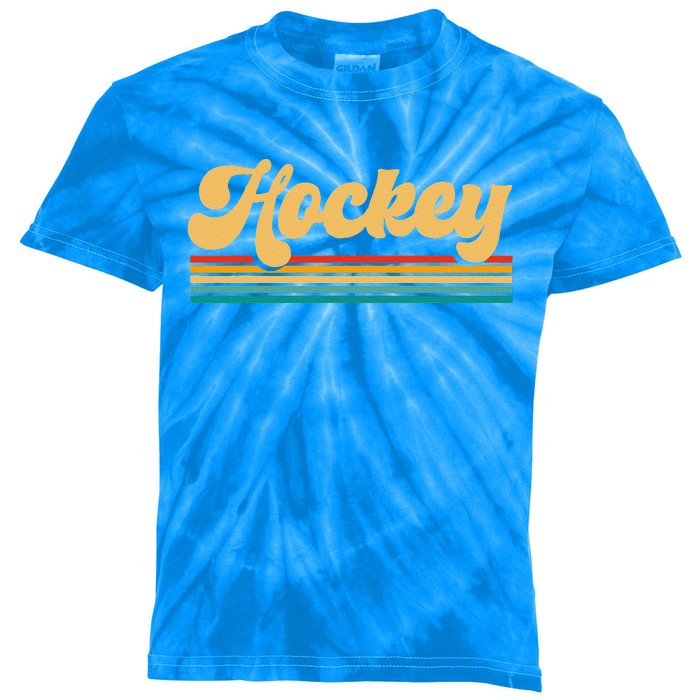 Retro Hockey Funny Hockey Player Vintage Kids Tie-Dye T-Shirt