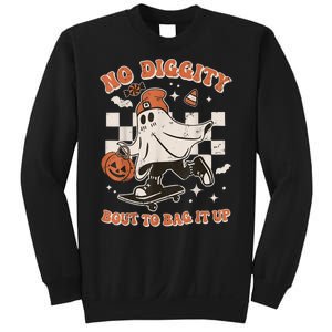 Retro Halloween Funny Ghost No Diggity Bout To Bag It Up Gift Sweatshirt