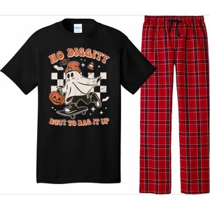 Retro Halloween Funny Ghost No Diggity Bout To Bag It Up Gift Pajama Set