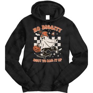 Retro Halloween Funny Ghost No Diggity Bout To Bag It Up Gift Tie Dye Hoodie