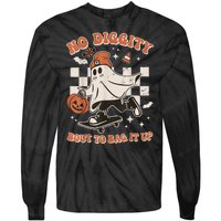 Retro Halloween Funny Ghost No Diggity Bout To Bag It Up Gift Tie-Dye Long Sleeve Shirt