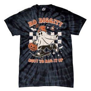 Retro Halloween Funny Ghost No Diggity Bout To Bag It Up Gift Tie-Dye T-Shirt