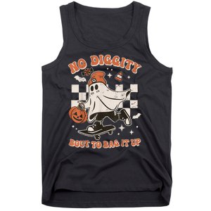 Retro Halloween Funny Ghost No Diggity Bout To Bag It Up Gift Tank Top