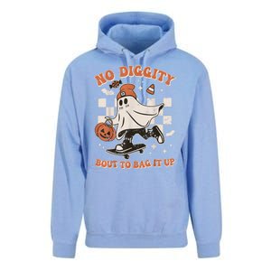 Retro Halloween Funny Ghost No Diggity Bout To Bag It Up Gift Unisex Surf Hoodie