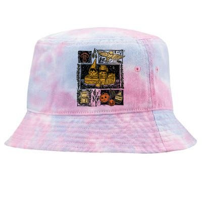 Retro Harvest Festival Halloween Pumpkin Tie-Dyed Bucket Hat