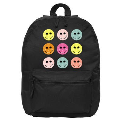 Retro Happy Face Checkered Pattern For Women Men Kids 16 in Basic Backpack