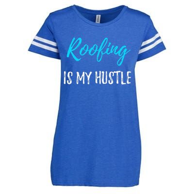 Roofing Hustle Funny Contractor or Roofer Gift Idea Enza Ladies Jersey Football T-Shirt