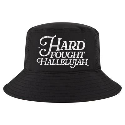 Retro Hard Fought Hallelujah Bible Verse Christian Jesus Cool Comfort Performance Bucket Hat
