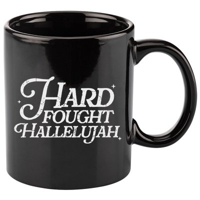 Retro Hard Fought Hallelujah Bible Verse Christian Jesus 11oz C Handle Ceramic Mug