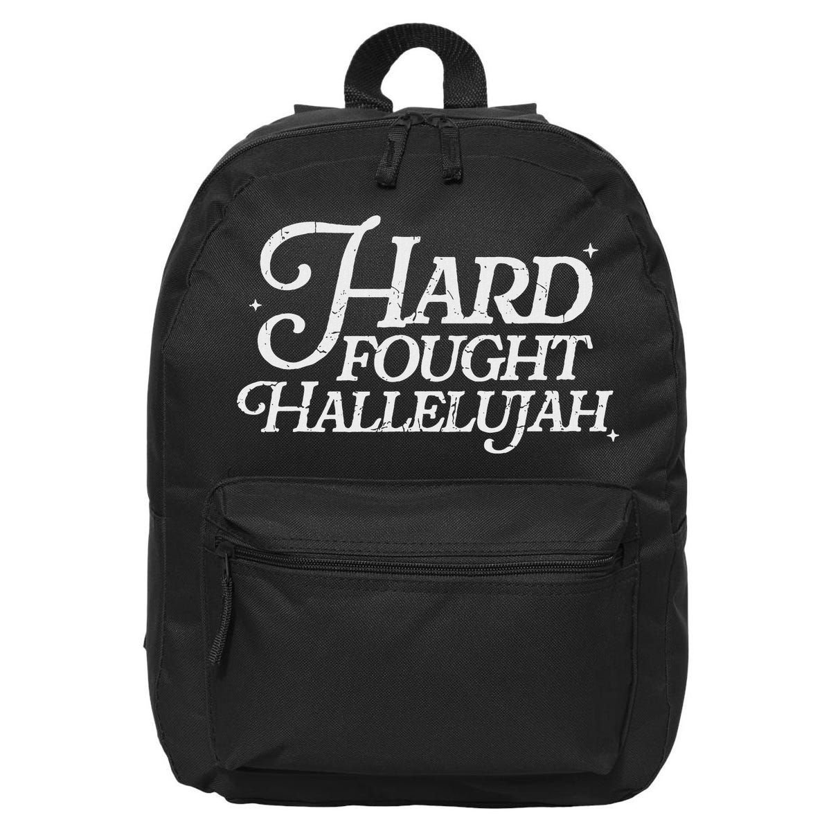 Retro Hard Fought Hallelujah Bible Verse Christian Jesus 16 in Basic Backpack
