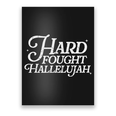 Retro Hard Fought Hallelujah Bible Verse Christian Jesus Poster
