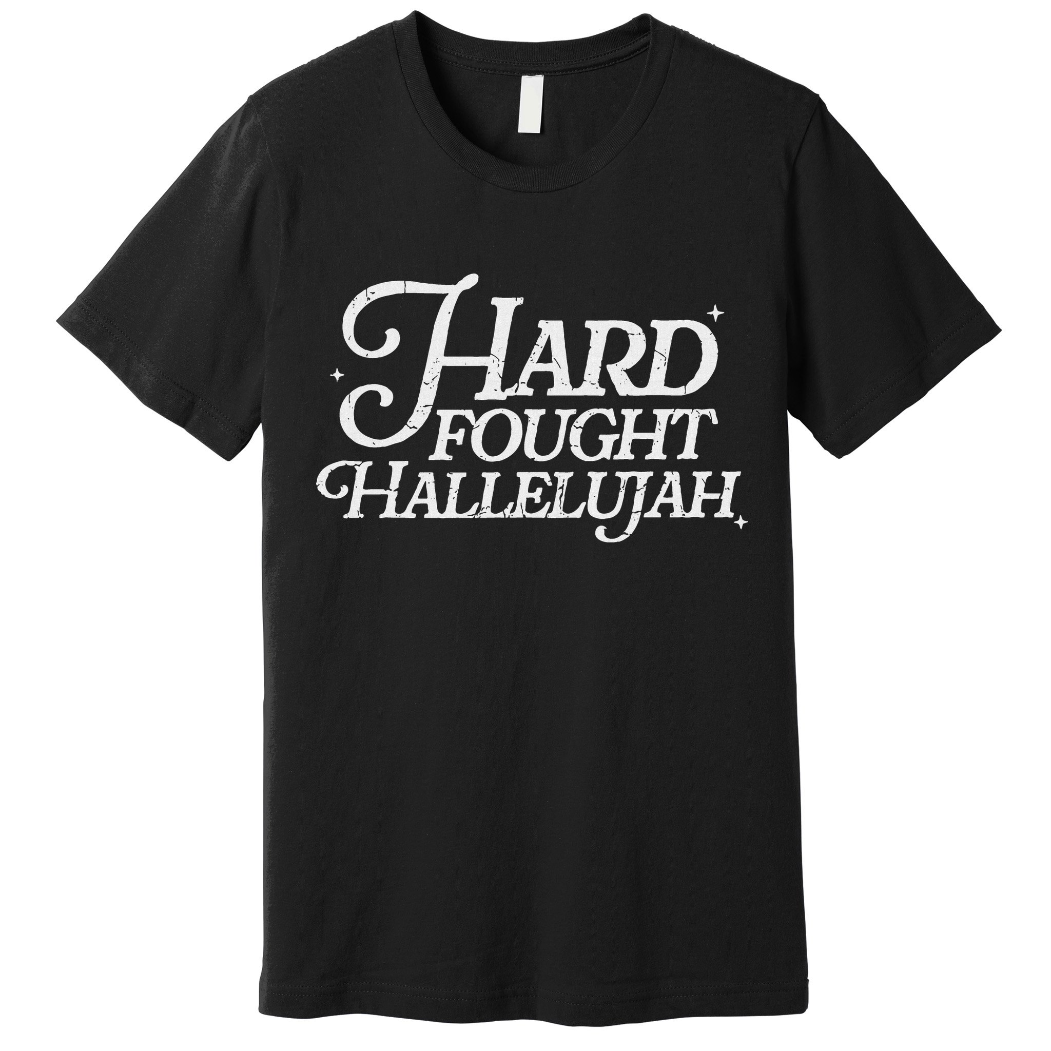 Retro Hard Fought Hallelujah Bible Verse Christian Jesus Premium T-Shirt